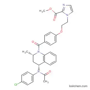 Molecular Structure of 868211-68-1 (1H-Imidazole-2-carboxylic acid,
1-[2-[4-[[(2S,4R)-4-[acetyl(4-chlorophenyl)amino]-3,4-dihydro-2-methyl-
1(2H)-quinolinyl]carbonyl]phenoxy]ethyl]-, methyl ester)
