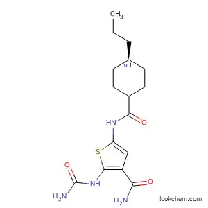 Molecular Structure of 869092-29-5 (3-Thiophenecarboxamide,
2-[(aminocarbonyl)amino]-5-[[(trans-4-propylcyclohexyl)carbonyl]amino]
-)