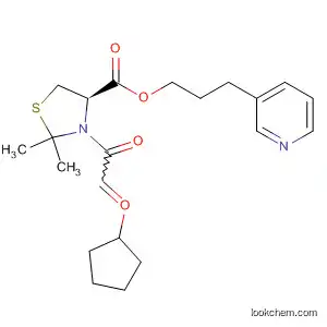 Molecular Structure of 533933-58-3 (4-Thiazolidinecarboxylic acid, 3-(cyclopentyloxoacetyl)-2,2-dimethyl-,
3-(3-pyridinyl)propyl ester, (4R)-)