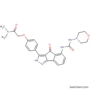 Molecular Structure of 784211-46-7 (Acetamide,
2-[4-[2,4-dihydro-5-[[(4-morpholinylamino)carbonyl]amino]-4-oxoindeno[
1,2-c]pyrazol-3-yl]phenoxy]-N,N-dimethyl-)
