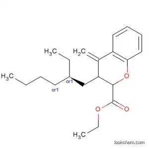 Molecular Structure of 817200-86-5 (2H-1-Benzopyran-2-carboxylic acid,
3-(2-ethylhexyl)-3,4-dihydro-4-methylene-, ethyl ester, (2R,3S)-rel-)