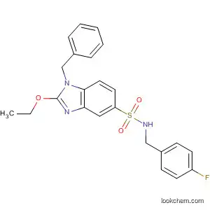 Molecular Structure of 847699-54-1 (1H-Benzimidazole-5-sulfonamide,
2-ethoxy-N-[(4-fluorophenyl)methyl]-1-(phenylmethyl)-)