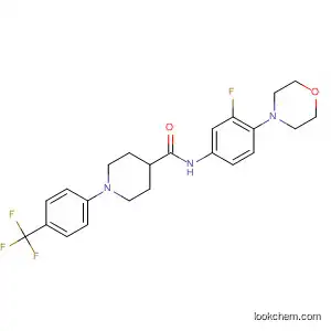 Molecular Structure of 856889-67-3 (4-Piperidinecarboxamide,
N-[3-fluoro-4-(4-morpholinyl)phenyl]-1-[4-(trifluoromethyl)phenyl]-)