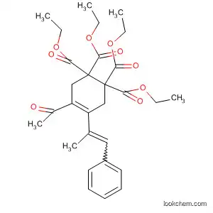 Molecular Structure of 864847-00-7 (4-Cyclohexene-1,1,2,2-tetracarboxylic acid,
4-acetyl-5-(1-methyl-2-phenylethenyl)-, tetraethyl ester)