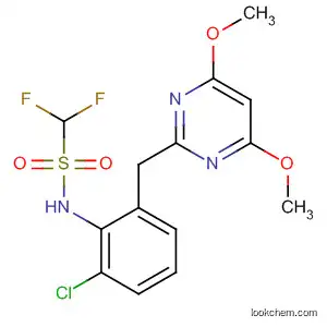 Molecular Structure of 866128-71-4 (Methanesulfonamide,
N-[2-chloro-6-[(4,6-dimethoxy-2-pyrimidinyl)methyl]phenyl]-1,1-difluoro-)