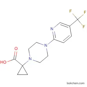 Molecular Structure of 868623-75-0 (Cyclopropanecarboxylic acid,
1-[4-[5-(trifluoromethyl)-2-pyridinyl]-1-piperazinyl]-)