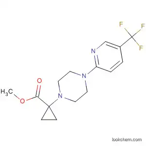 Molecular Structure of 868623-96-5 (Cyclopropanecarboxylic acid,
1-[4-[5-(trifluoromethyl)-2-pyridinyl]-1-piperazinyl]-, methyl ester)