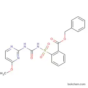 Molecular Structure of 869856-24-6 (Benzoic acid,
2-[[[[(4-methoxy-2-pyrimidinyl)amino]carbonyl]amino]sulfonyl]-,
phenylmethyl ester)