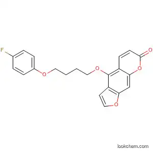 Molecular Structure of 870653-59-1 (7H-Furo[3,2-g][1]benzopyran-7-one, 4-[4-(4-fluorophenoxy)butoxy]-)