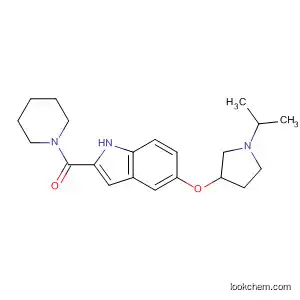 Molecular Structure of 872031-45-3 (Piperidine,
1-[[5-[[1-(1-methylethyl)-3-pyrrolidinyl]oxy]-1H-indol-2-yl]carbonyl]-)