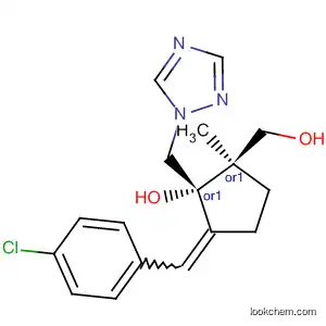 Molecular Structure of 872590-12-0 (Cyclopentanemethanol,
3-[(4-chlorophenyl)methylene]-2-hydroxy-1-methyl-2-(1H-1,2,4-triazol-1-
ylmethyl)-, (1R,2S)-rel-)