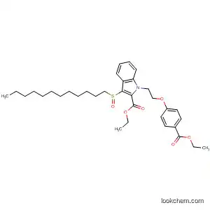 Molecular Structure of 872593-23-2 (1H-Indole-2-carboxylic acid,
3-(dodecylsulfinyl)-1-[2-[4-(ethoxycarbonyl)phenoxy]ethyl]-, ethyl ester)