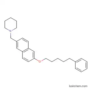Molecular Structure of 872709-32-5 (Piperidine, 1-[[6-[(5-phenylpentyl)oxy]-2-naphthalenyl]methyl]-)