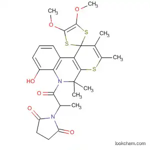 Molecular Structure of 873204-84-3 (Spiro[1,3-dithiole-2,1'-[1H]thiopyrano[2,3-c]quinolin]-7'-ol,
6'-[2-(2,5-dioxo-1-pyrrolidinyl)-1-oxopropyl]-5',6'-dihydro-4,5-dimethoxy-
2',3',5',5'-tetramethyl-)