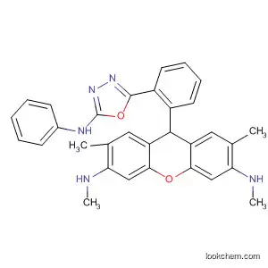 Molecular Structure of 873207-53-5 (9H-Xanthene-3,6-diamine,
N,N',2,7-tetramethyl-9-[2-[5-(phenylamino)-1,3,4-oxadiazol-2-yl]phenyl]-)