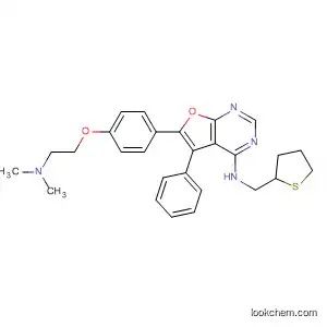 Molecular Structure of 873306-21-9 (Furo[2,3-d]pyrimidin-4-amine,
6-[4-[2-(dimethylamino)ethoxy]phenyl]-5-phenyl-N-[(tetrahydro-2-thienyl)
methyl]-)