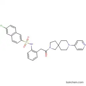 2,8-Diazaspiro[4.5]decane,
2-[[[(6-chloro-2-naphthalenyl)sulfonyl]amino]phenylacetyl]-8-(4-pyridinyl)-