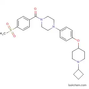 Molecular Structure of 874297-05-9 (Piperazine,
1-[4-[(1-cyclobutyl-4-piperidinyl)oxy]phenyl]-4-[4-(methylsulfonyl)benzoyl]
-)