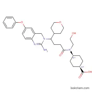 Cyclohexanecarboxylic acid,
4-[[(4S)-4-(2-amino-6-phenoxy-3(4H)-quinazolinyl)-1-oxo-4-(tetrahydro-
2H-pyran-4-yl)butyl](2-hydroxyethyl)amino]-, cis-
