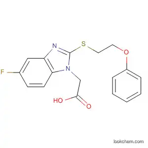 Molecular Structure of 877627-17-3 (1H-Benzimidazole-1-acetic acid, 5-fluoro-2-[(2-phenoxyethyl)thio]-)