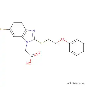 Molecular Structure of 877627-18-4 (1H-Benzimidazole-1-acetic acid, 6-fluoro-2-[(2-phenoxyethyl)thio]-)