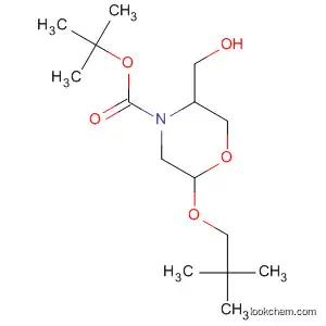 Molecular Structure of 883441-21-2 (4-Morpholinecarboxylic acid,
2-(2,2-dimethylpropoxy)-5-(hydroxymethyl)-, 1,1-dimethylethyl ester,
(2R,5S)-)