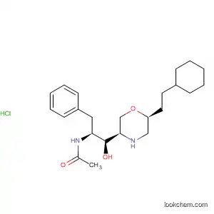 Molecular Structure of 883445-59-8 (Acetamide,
N-[(1S,2S)-2-[(3R,6S)-6-(2-cyclohexylethyl)-3-morpholinyl]-2-hydroxy-1-
(phenylmethyl)ethyl]-, monohydrochloride)