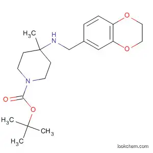 Molecular Structure of 885688-44-8 (1-Piperidinecarboxylic acid,
4-[[(2,3-dihydro-1,4-benzodioxin-6-yl)methyl]amino]-4-methyl-,
1,1-dimethylethyl ester)