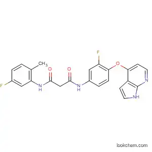 Molecular Structure of 888718-59-0 (Propanediamide,
N-(5-fluoro-2-methylphenyl)-N'-[3-fluoro-4-(1H-pyrrolo[2,3-b]pyridin-4-yl
oxy)phenyl]-)