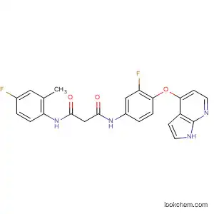 Molecular Structure of 888718-61-4 (Propanediamide,
N-(4-fluoro-2-methylphenyl)-N'-[3-fluoro-4-(1H-pyrrolo[2,3-b]pyridin-4-yl
oxy)phenyl]-)