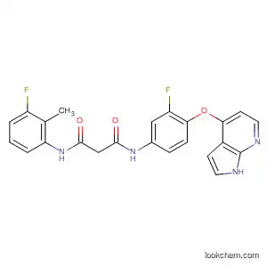 Molecular Structure of 888718-62-5 (Propanediamide,
N-(3-fluoro-2-methylphenyl)-N'-[3-fluoro-4-(1H-pyrrolo[2,3-b]pyridin-4-yl
oxy)phenyl]-)