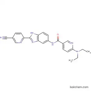 Molecular Structure of 897399-44-9 (3-Pyridinecarboxamide,
N-[2-(5-cyano-2-pyridinyl)-1H-benzimidazol-5-yl]-6-(diethylamino)-)