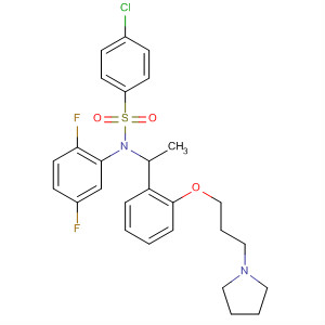 Molecular Structure of 899794-69-5 (Benzenesulfonamide,
4-chloro-N-(2,5-difluorophenyl)-N-[1-[2-[3-(1-pyrrolidinyl)propoxy]phenyl]
ethyl]-)