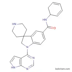 Molecular Structure of 908281-21-0 (Spiro[3H-indole-3,4'-piperidine]-5-carboxamide,
1,2-dihydro-N-phenyl-1-(1H-pyrrolo[2,3-d]pyrimidin-4-yl)-)