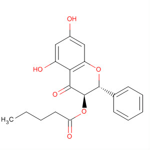 Molecular Structure of 126394-72-7 (Pentanoic acid,
(2R,3R)-3,4-dihydro-5,7-dihydroxy-4-oxo-2-phenyl-2H-1-benzopyran-3-
yl ester)