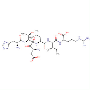Molecular Structure of 156610-06-9 (L-Arginine, L-histidyl-L-a-aspartyl-L-threonyl-L-leucyl-L-isoleucyl-)