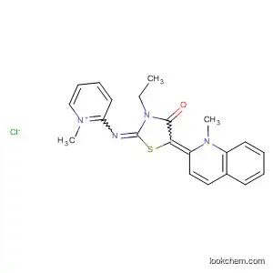 Molecular Structure of 167479-97-2 (Pyridinium,
2-[[3-ethyl-5-(1-methyl-2(1H)-quinolinylidene)-4-oxo-2-thiazolidinylidene
]amino]-1-methyl-, chloride)