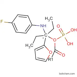 Molecular Structure of 529513-64-2 (Phosphonic acid, [[(4-fluorophenyl)amino]-2-furanylmethyl]-, diethyl
ester)