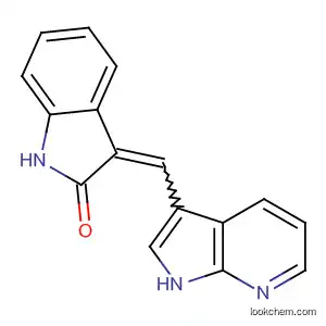 Molecular Structure of 675840-52-5 (2H-Indol-2-one, 1,3-dihydro-3-(1H-pyrrolo[2,3-b]pyridin-3-ylmethylene)-)
