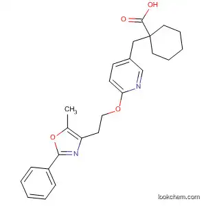 Molecular Structure of 784147-65-5 (Cyclohexanecarboxylic acid,
1-[[6-[2-(5-methyl-2-phenyl-4-oxazolyl)ethoxy]-3-pyridinyl]methyl]-)