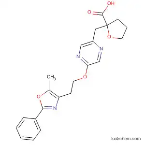 Molecular Structure of 784147-95-1 (2-Furancarboxylic acid,
tetrahydro-2-[[5-[2-(5-methyl-2-phenyl-4-oxazolyl)ethoxy]pyrazinyl]methyl
]-)