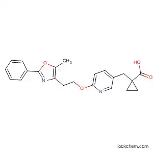 Molecular Structure of 784148-12-5 (Cyclopropanecarboxylic acid,
1-[[6-[2-(5-methyl-2-phenyl-4-oxazolyl)ethoxy]-3-pyridinyl]methyl]-)