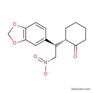 Molecular Structure of 84025-85-4 (Cyclohexanone, 2-[(1R)-1-(1,3-benzodioxol-5-yl)-2-nitroethyl]-, (2S)-)