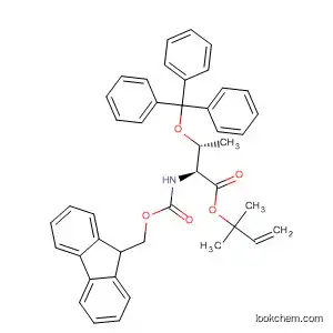 Molecular Structure of 851713-92-3 (L-Threonine, N-[(9H-fluoren-9-ylmethoxy)carbonyl]-O-(triphenylmethyl)-,
1,1-dimethyl-2-propenyl ester)