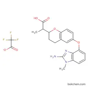 Molecular Structure of 866081-86-9 (2H-1-Benzopyran-2-propanoic acid,
6-[(2-amino-1-methyl-1H-benzimidazol-4-yl)oxy]-3,4-dihydro-,
mono(trifluoroacetate))