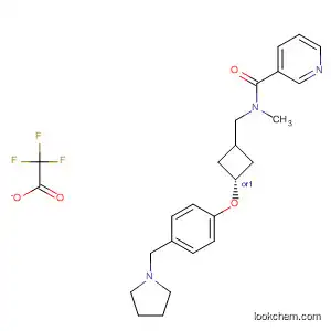 Molecular Structure of 917815-32-8 (3-Pyridinecarboxamide,
N-methyl-N-[[trans-3-[4-(1-pyrrolidinylmethyl)phenoxy]cyclobutyl]methyl]-
, 2,2,2-trifluoroacetate (1:?))