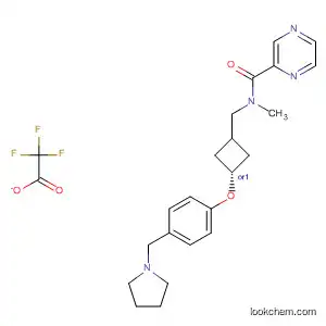 Molecular Structure of 917815-72-6 (2-Pyrazinecarboxamide,
N-methyl-N-[[trans-3-[4-(1-pyrrolidinylmethyl)phenoxy]cyclobutyl]methyl]-
, 2,2,2-trifluoroacetate (1:?))