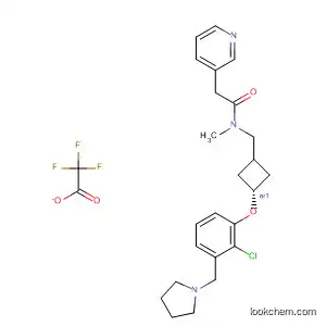 Molecular Structure of 917816-14-9 (3-Pyridineacetamide,
N-[[trans-3-[2-chloro-3-(1-pyrrolidinylmethyl)phenoxy]cyclobutyl]methyl]-
N-methyl-, 2,2,2-trifluoroacetate (1:?))