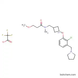 Molecular Structure of 917816-18-3 (Propanamide,
N-[[trans-3-[2-chloro-3-(1-pyrrolidinylmethyl)phenoxy]cyclobutyl]methyl]-
3-methoxy-N-methyl-, 2,2,2-trifluoroacetate (1:1))