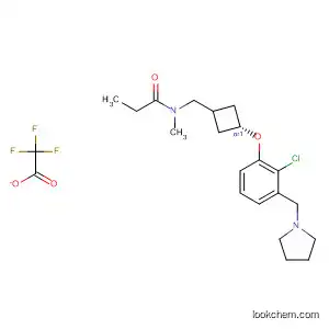 Molecular Structure of 917816-28-5 (Propanamide,
N-[[trans-3-[2-chloro-3-(1-pyrrolidinylmethyl)phenoxy]cyclobutyl]methyl]-
N-methyl-, 2,2,2-trifluoroacetate (1:1))